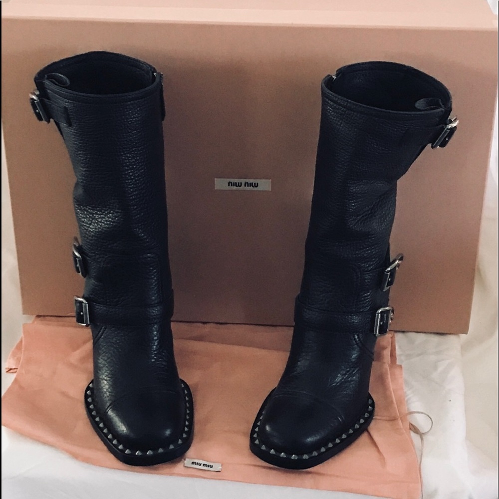 Miu Miu by Prada Biker Ankle boots size 36.5 New